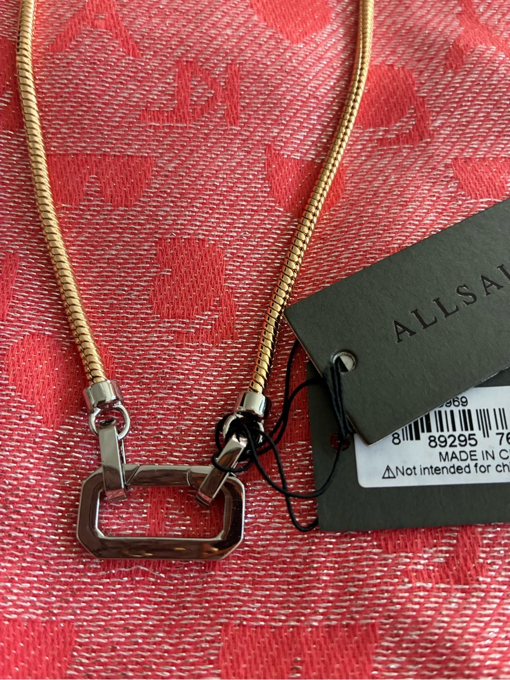AllSaints Gold and Silver Two-Tone Chain Necklace - Picture 5 of 8